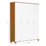Guarda Roupa Infantil Luna Max 4 Portas Branco Fosco/Savana - Reller Móveis