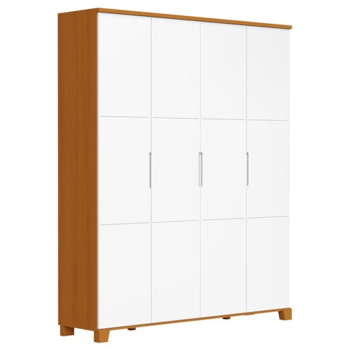Guarda Roupa Infantil Luna Max 4 Portas Branco Fosco/Savana - Reller Móveis