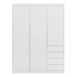 Guarda Roupa Infantil Pietra 3 Portas e 4 Gavetas Branco - PR Baby  Guarda Roupa Infantil Pietra 3 Portas e 4 Gavetas Branco - PR Baby