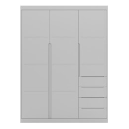 Guarda Roupa Infantil Pietra 3 Portas e 4 Gavetas Cinza - PR Baby  Guarda Roupa Infantil Pietra 3 Portas e 4 Gavetas Cinza - PR Baby