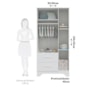 Guarda Roupa Infantil Popy Retrô Plus 3 Portas com Janelas e 2 Gavetas Branco Brilho - Móveis Peroba