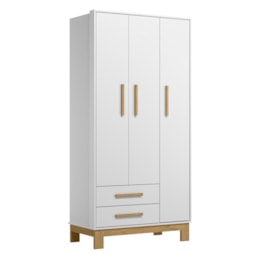 Guarda Roupa Infantil Q Encanto Slim 3 Portas e 2 Gavetas Branco Acetinado - Qmovi Guarda Roupa Infantil Q Encanto Slim 3 Portas e 2 Gavetas Branco Acetinado - Qmovi