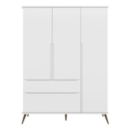 Guarda Roupa Infantil Retrô Melinda 3 Portas e 2 Gavetas Branco - Phoenix Baby Guarda Roupa Infantil Retrô Melinda 3 Portas e 2 Gavetas Branco - Phoenix Baby