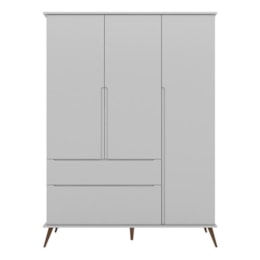 Guarda Roupa Infantil Retrô Melinda 3 Portas e 2 Gavetas Cinza - Phoenix Baby Guarda Roupa Infantil Retrô Melinda 3 Portas e 2 Gavetas Cinza - Phoenix Baby