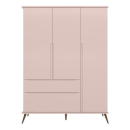 Guarda Roupa Infantil Retrô Melinda 3 Portas e 2 Gavetas Rosê - Phoenix Baby Guarda Roupa Infantil Retrô Melinda 3 Portas e 2 Gavetas Rosê - Phoenix Baby