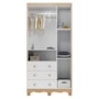 Guarda Roupa Infantil Uli New 3 Portas e 3 Gavetas Branco Brilho/Amêndoa - Móveis Peroba
