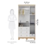 Guarda Roupa Infantil Uli New 3 Portas e 3 Gavetas Branco Brilho/Amêndoa - Móveis Peroba