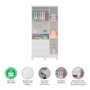 Guarda Roupa Infantil Uli New 3 Portas e 3 Gavetas Branco Brilho - Móveis Peroba
