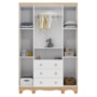 Guarda Roupa Infantil Uli New 4 Portas e 3 Gavetas Branco Brilho/Amêndoa - Móveis Peroba