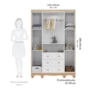 Guarda Roupa Infantil Uli New 4 Portas e 3 Gavetas Branco Brilho/Amêndoa - Móveis Peroba