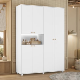 Guarda Roupa Infantil Vittoria 6 Portas e 2 Gavetas Branco - Móveis Albatroz