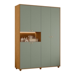 Guarda Roupa Infantil Vittoria 6 Portas e 2 Gavetas Cinamomo/Sálvia - Móveis Albatroz