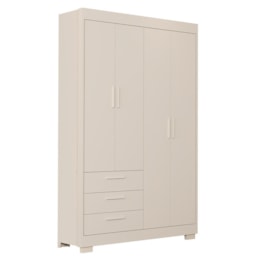 Guarda Roupa Infantil Zaki 4 Portas e 3 Gavetas Areia Fosco - Reller Móveis Guarda Roupa Infantil Zaki 4 Portas e 3 Gavetas Areia Fosco - Reller Móveis