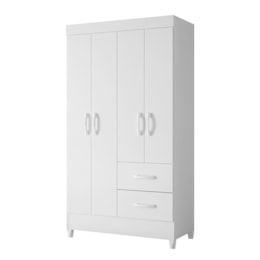 Guarda Roupa Mobi 4 Portas e 2 Gavetas Flex Branco Fosco - Móveis Albatroz Guarda Roupa Mobi 4 Portas e 2 Gavetas Flex Branco Fosco - Móveis Albatroz