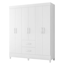 Guarda Roupa Mobi 6 Portas e 2 Gavetas Flex Branco Fosco - Móveis Albatroz Guarda Roupa Mobi 6 Portas e 2 Gavetas Flex Branco Fosco - Móveis Albatroz
