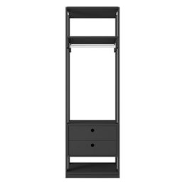 Guarda Roupa Modulado Closet Titan 2 Gavetas Preto Velluto - PR Móveis Guarda Roupa Modulado Closet Titan 2 Gavetas Preto Velluto - PR Móveis