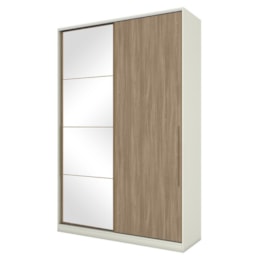 Guarda Roupa Modulado Seletto 2 Portas Deslizantes Areia/Jequitibá com Espelho - Móveis Henn Guarda Roupa Modulado Seletto 2 Portas Deslizantes Areia/Jequitibá com Espelho - Móveis Henn