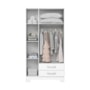 Guarda Roupa Solteiro Açaí 3 Portas e 2 Gavetas Branco - Móveis Henn