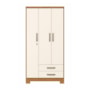 Guarda Roupa Solteiro Açaí 3 Portas e 2 Gavetas Cinamomo/Off White - Móveis Henn