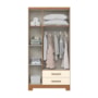 Guarda Roupa Solteiro Açaí 3 Portas e 2 Gavetas Cinamomo/Off White - Móveis Henn