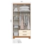 Guarda Roupa Solteiro Açaí 3 Portas e 2 Gavetas Cinamomo/Off White - Móveis Henn