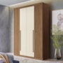 Guarda Roupa Solteiro Buriti Ripado 4 Portas Jatobá/Areia - Santos Andirá