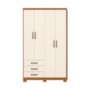 Guarda Roupa Solteiro Caju 4 Portas e 3 Gavetas Cinamomo/Off White - Móveis Henn