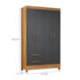 Guarda Roupa Solteiro Chile 4 Portas e 2 Gavetas Freijó/Cinza - Moval 