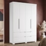 Guarda Roupa Solteiro Doble 4 Portas e 4 Gavetas Branco Fosco - Móveis Albatroz