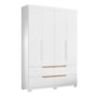 Guarda Roupa Solteiro Doble 4 Portas e 4 Gavetas Flex Freijó/Branco - Móveis Albatroz