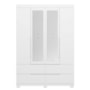 Guarda Roupa Solteiro Doble 4 Portas Flex Branco/Freijó com Espelho - Móveis Albatroz
