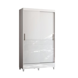 Guarda Roupa Solteiro Fit 2 Portas de Correr Branco com Pés - Santos Andirá