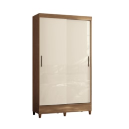 Guarda Roupa Solteiro Fit 2 Portas de Correr Jequitibá/Off White com Pés - Santos Andirá