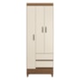 Guarda Roupa Solteiro Fit 3 Portas 2 Gavetas Jequitibá/Off White com Pés - Santos Andirá