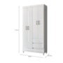 Guarda Roupa Solteiro Fit 4 Portas 2 Gavetas Branco com Pés - Santos Andirá
