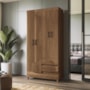 Guarda Roupa Solteiro Fit 4 Portas 2 Gavetas Jequitibá com Pés - Santos Andirá