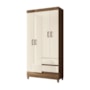Guarda Roupa Solteiro Fit 4 Portas 2 Gavetas Jequitibá/Off White com Pés - Santos Andirá