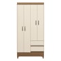 Guarda Roupa Solteiro Fit 4 Portas 2 Gavetas Jequitibá/Off White com Pés - Santos Andirá