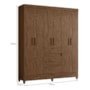 Guarda Roupa Solteiro Itatiba 6 Portas e 3 Gavetas Castanho Wood - Moval