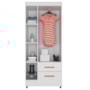 Guarda Roupa Solteiro Lite 3 Portas e 2 Gavetas Branco - Móveis Leão