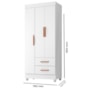 Guarda Roupa Solteiro Lite 3 Portas e 2 Gavetas Branco - Móveis Leão