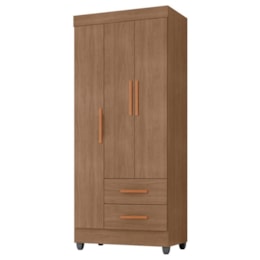 Guarda Roupa Solteiro Lite 3 Portas e 2 Gavetas Carvalho Oak - Móveis Leão