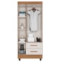 Guarda Roupa Solteiro Lite 3 Portas e 2 Gavetas Nature/Off White - Móveis Leão 