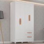 Guarda Roupa Solteiro Lite 4 Portas e 2 Gavetas Branco - Móveis Leão