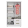 Guarda Roupa Solteiro Lite 4 Portas e 2 Gavetas Branco - Móveis Leão