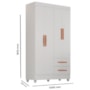 Guarda Roupa Solteiro Lite 4 Portas e 2 Gavetas Branco - Móveis Leão