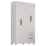 Guarda Roupa Solteiro Lite 4 Portas e 2 Gavetas Branco - Móveis Leão
