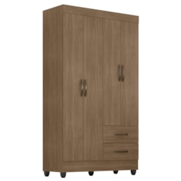 Guarda Roupa Solteiro Lite 4 Portas e 2 Gavetas Carvalho Oak - Móveis Leão Guarda Roupa Solteiro Lite 4 Portas e 2 Gavetas Carvalho Oak - Móveis Leão