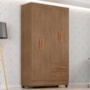 Guarda Roupa Solteiro Lite 4 Portas e 2 Gavetas Carvalho Oak - Móveis Leão