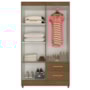 Guarda Roupa Solteiro Lite 4 Portas e 2 Gavetas Carvalho Oak - Móveis Leão